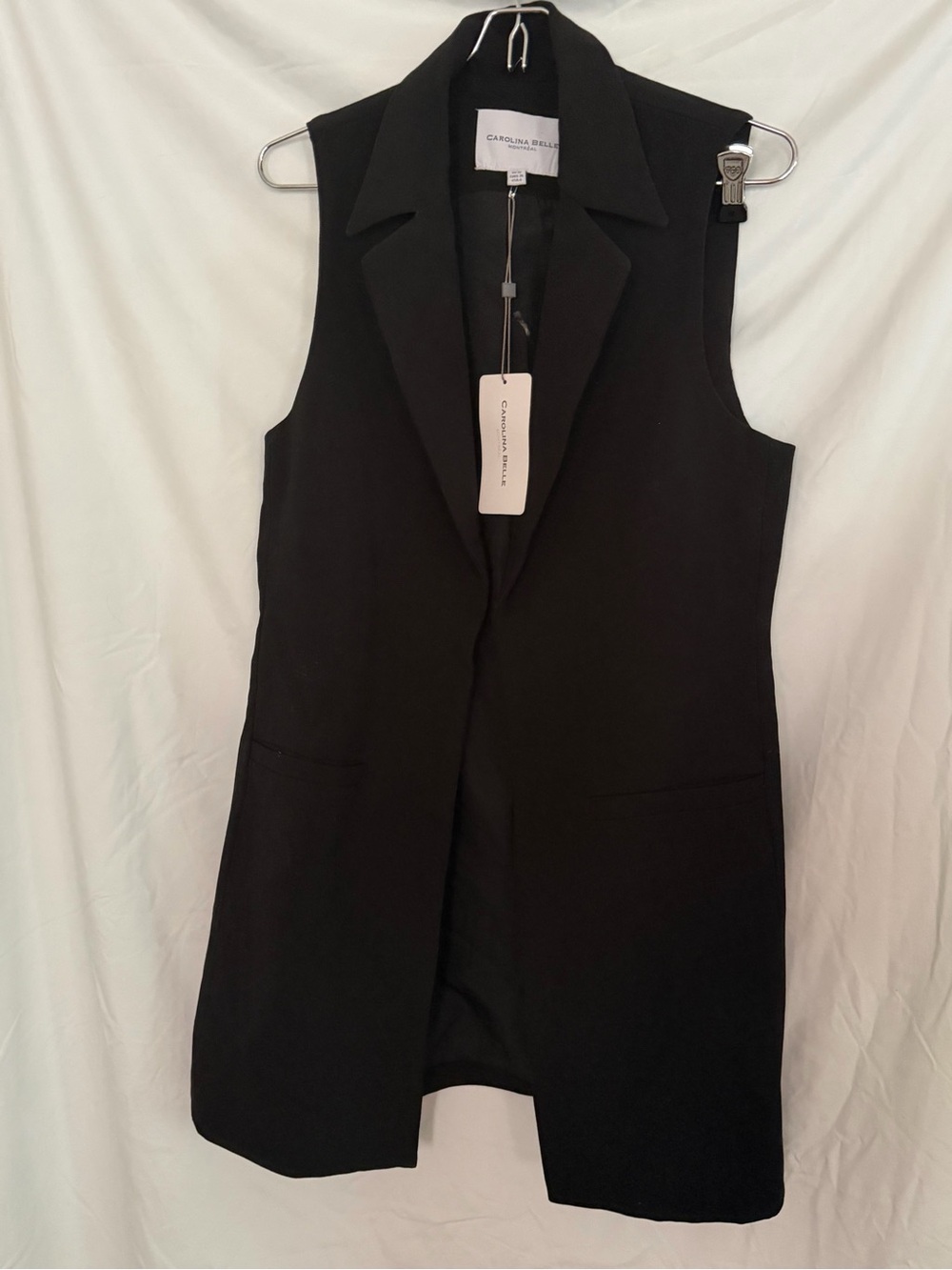 Carolina Belle Black Tailored Open-Front Vest - Picture 7 of 7